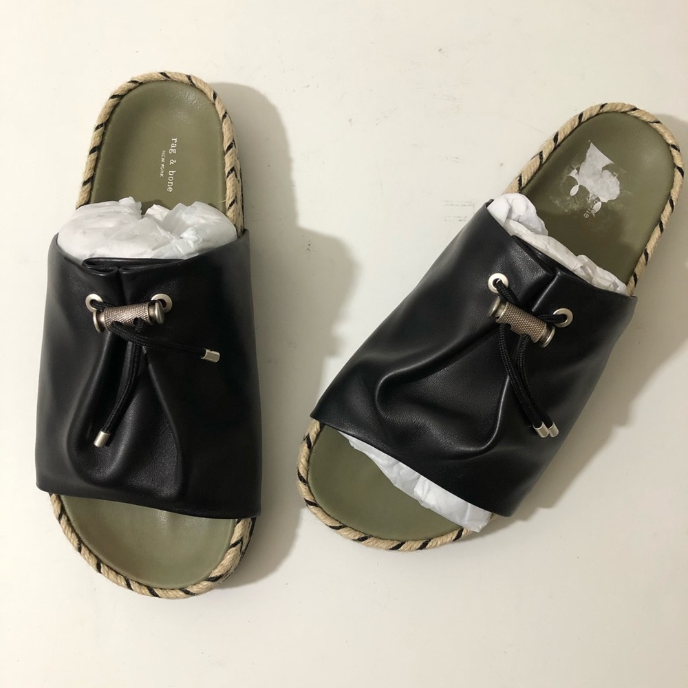 NWT Rag & Bone Eva Espadrilles Leather Slides 10 - Picture 14 of 16